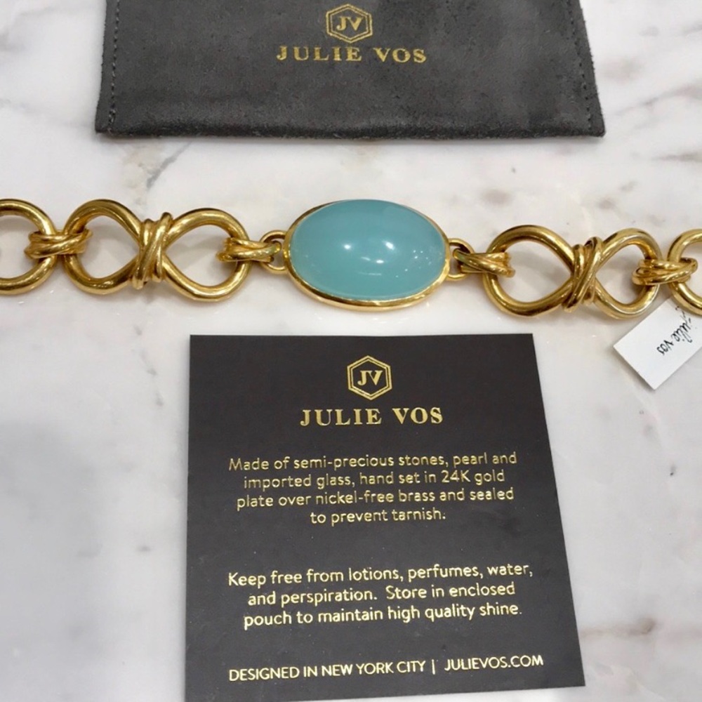 NWT luxury bohemian minimalist Authentic rare Julie Vos Chalcedony bracelet - Picture 5 of 14